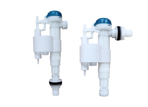 WC Dual Inlets Plastic Float Valve With 3/8" & 1/2" Inlet Adaptors